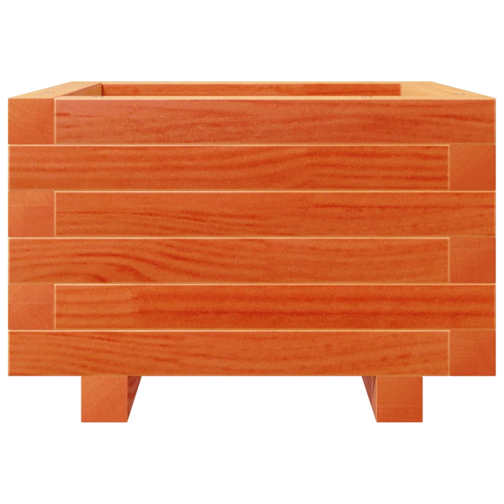 vidaXL Jardinera madera maciza de pino marrón cera 40x40x26,5 cm