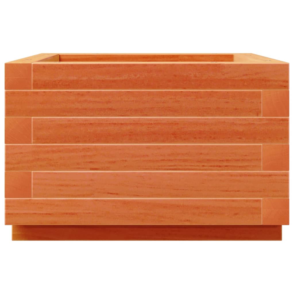 vidaXL Jardinera madera maciza de pino marrón cera 40x40x26,5 cm