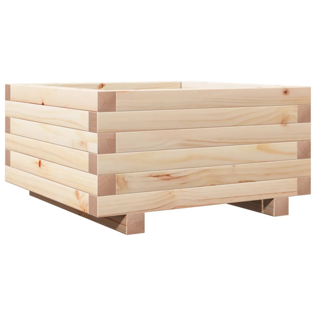 vidaXL Jardinera de madera maciza de pino 50x50x26,5 cm