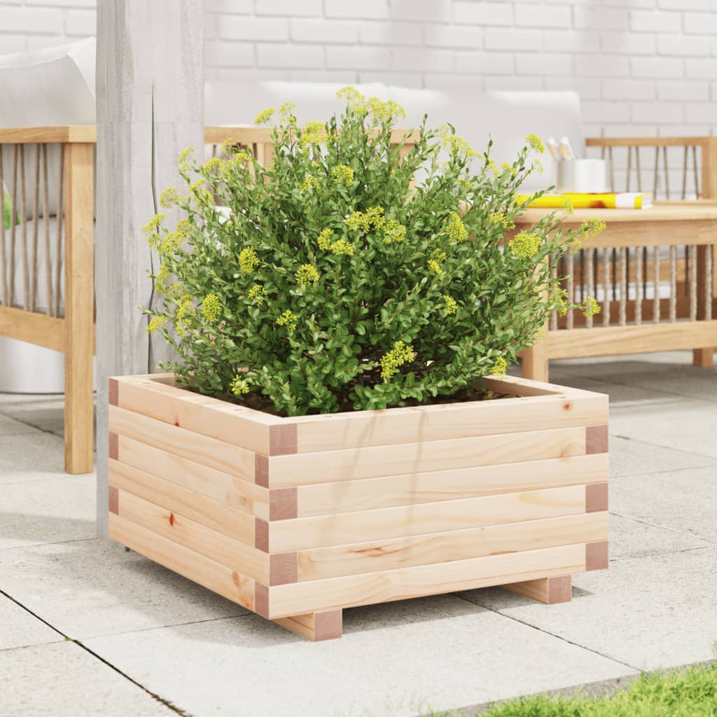 vidaXL Jardinera de madera maciza de pino 50x50x26,5 cm