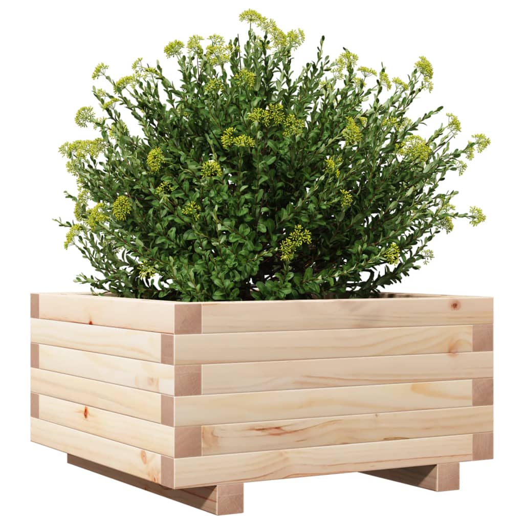 vidaXL Jardinera de madera maciza de pino 50x50x26,5 cm