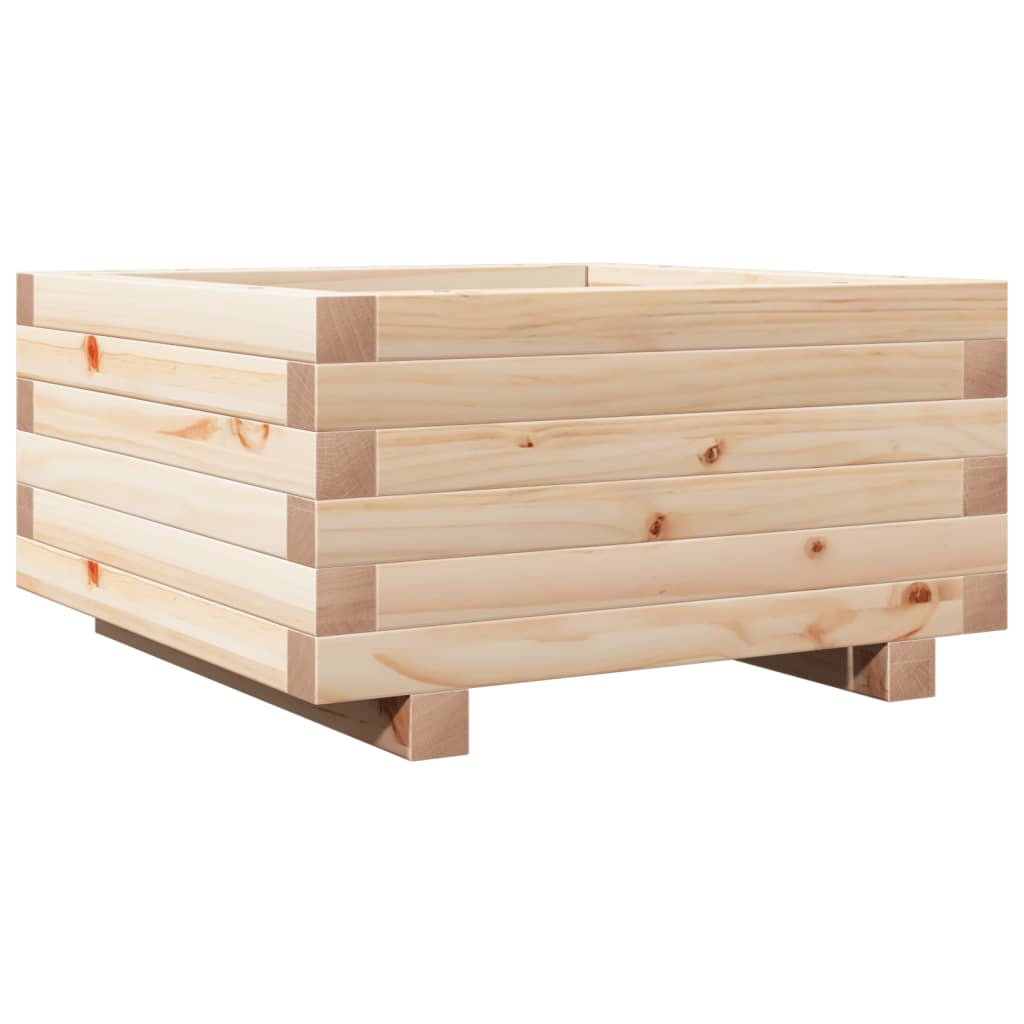 vidaXL Jardinera de madera maciza de pino 50x50x26,5 cm