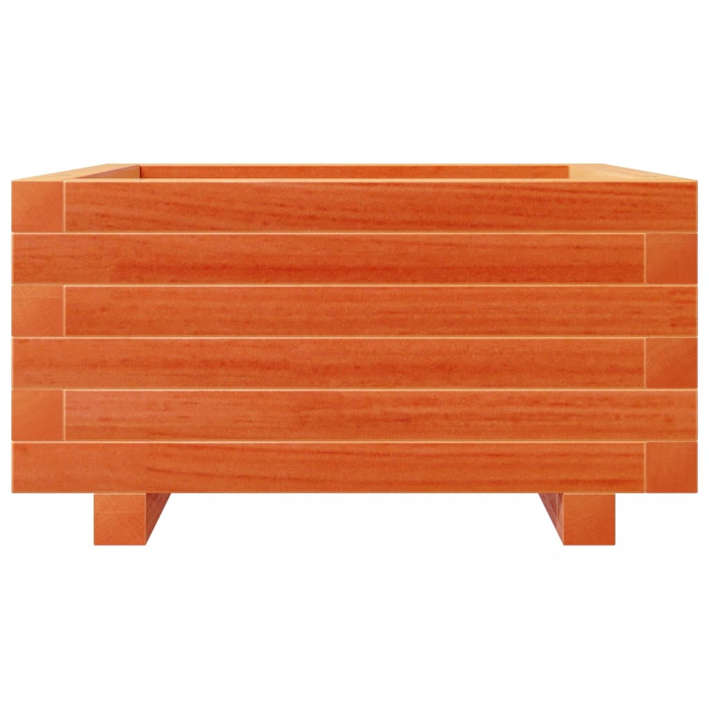 vidaXL Jardinera madera maciza de pino marrón cera 50x50x26,5 cm