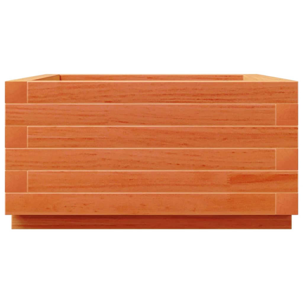 vidaXL Jardinera madera maciza de pino marrón cera 50x50x26,5 cm