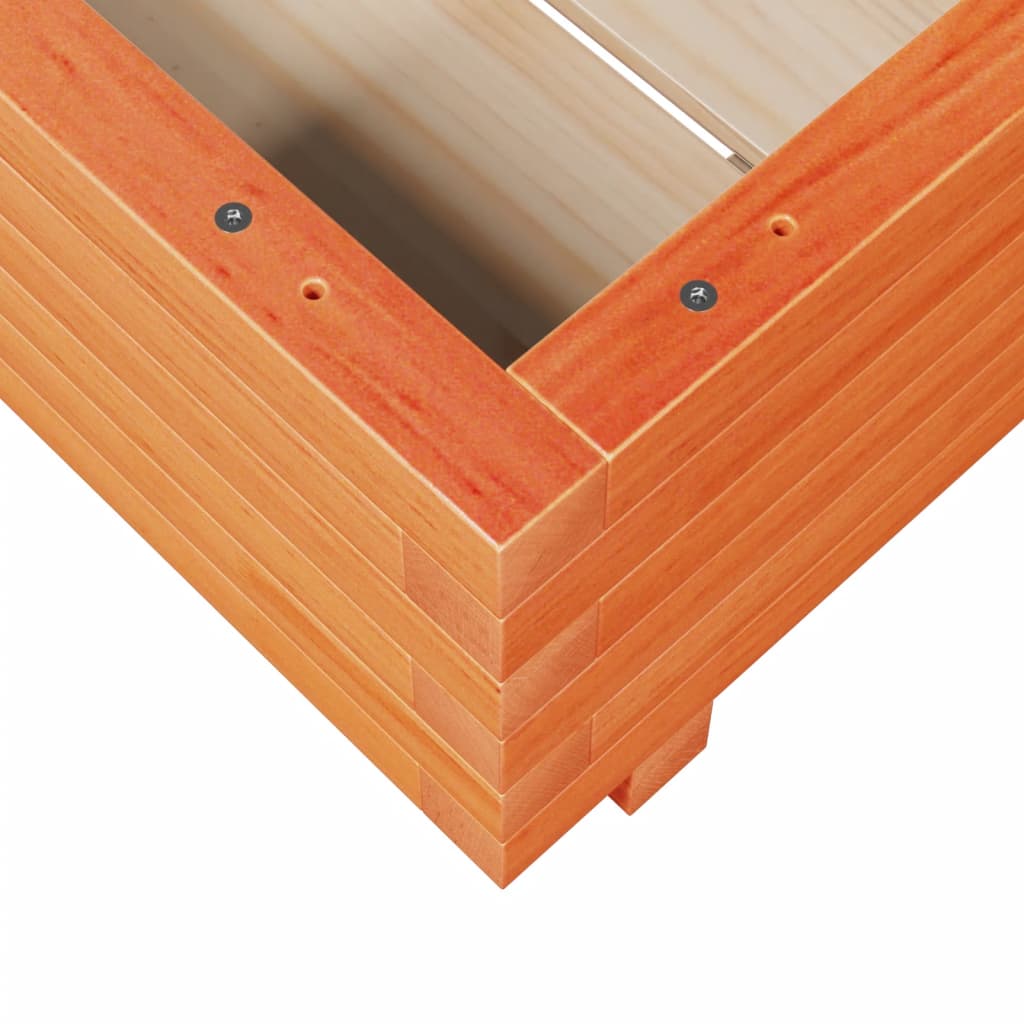 vidaXL Jardinera madera maciza de pino marrón cera 50x50x26,5 cm