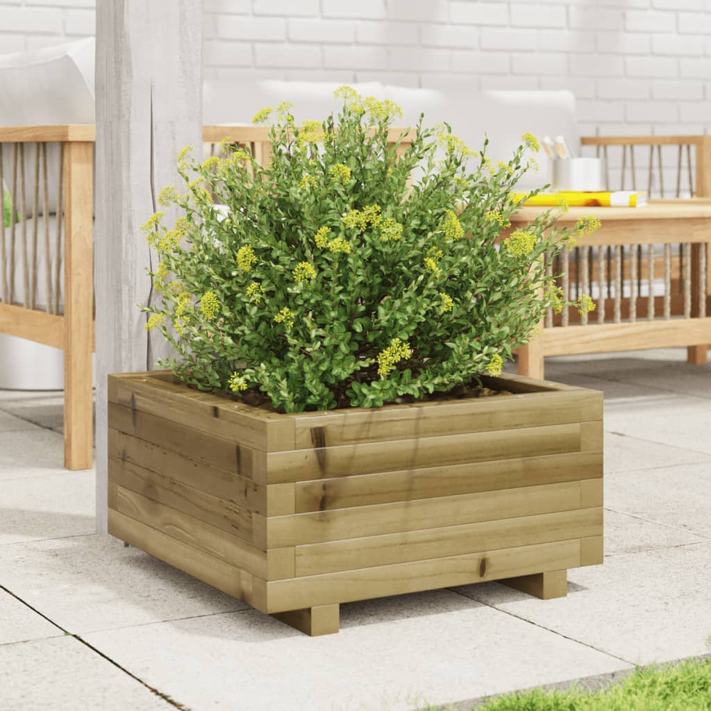 vidaXL Jardinera de madera de pino impregnada 50x50x26,5 cm