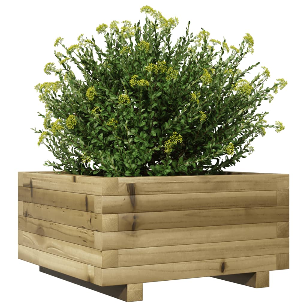 vidaXL Jardinera de madera de pino impregnada 50x50x26,5 cm