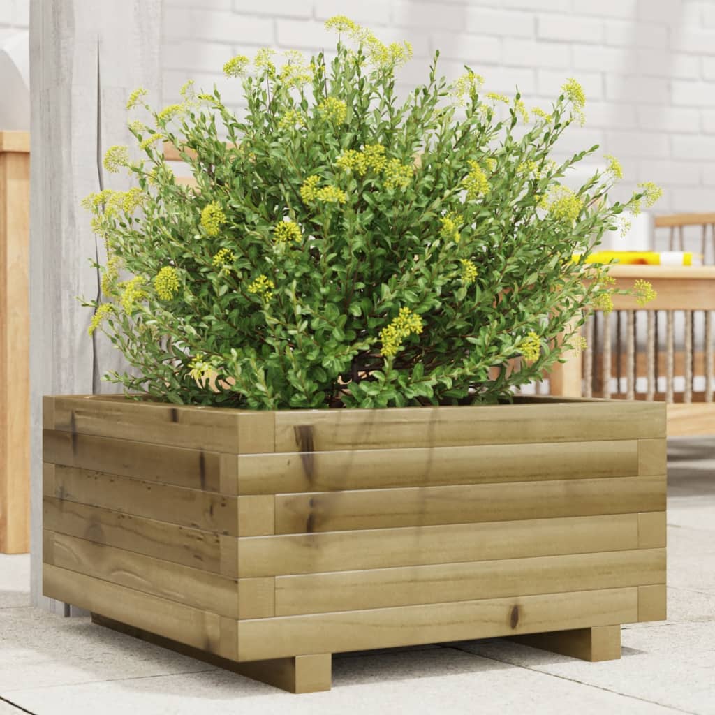 vidaXL Jardinera de madera de pino impregnada 50x50x26,5 cm