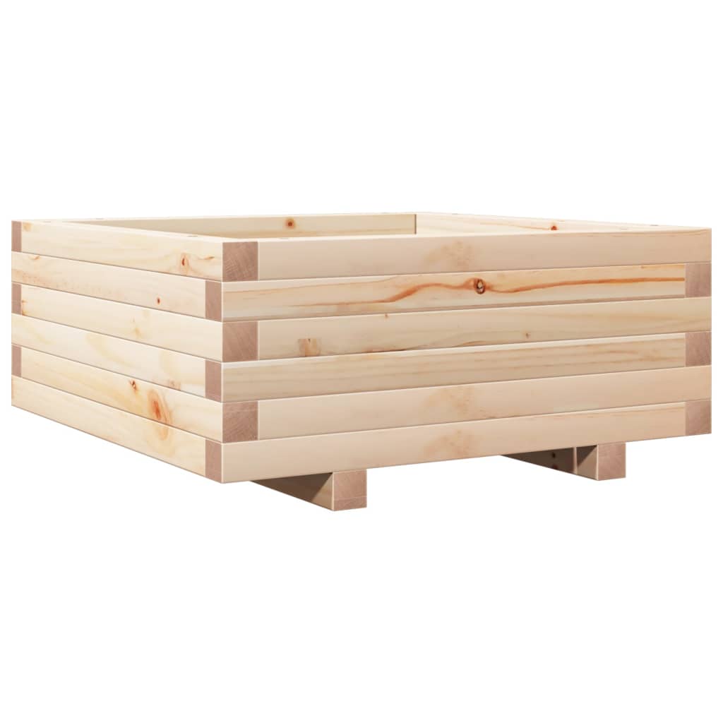 vidaXL Jardinera de madera maciza de pino 60x60x26,5 cm