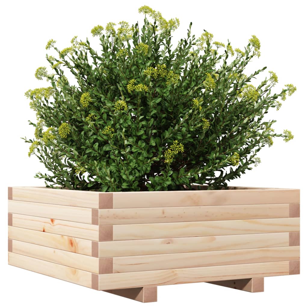 vidaXL Jardinera de madera maciza de pino 60x60x26,5 cm