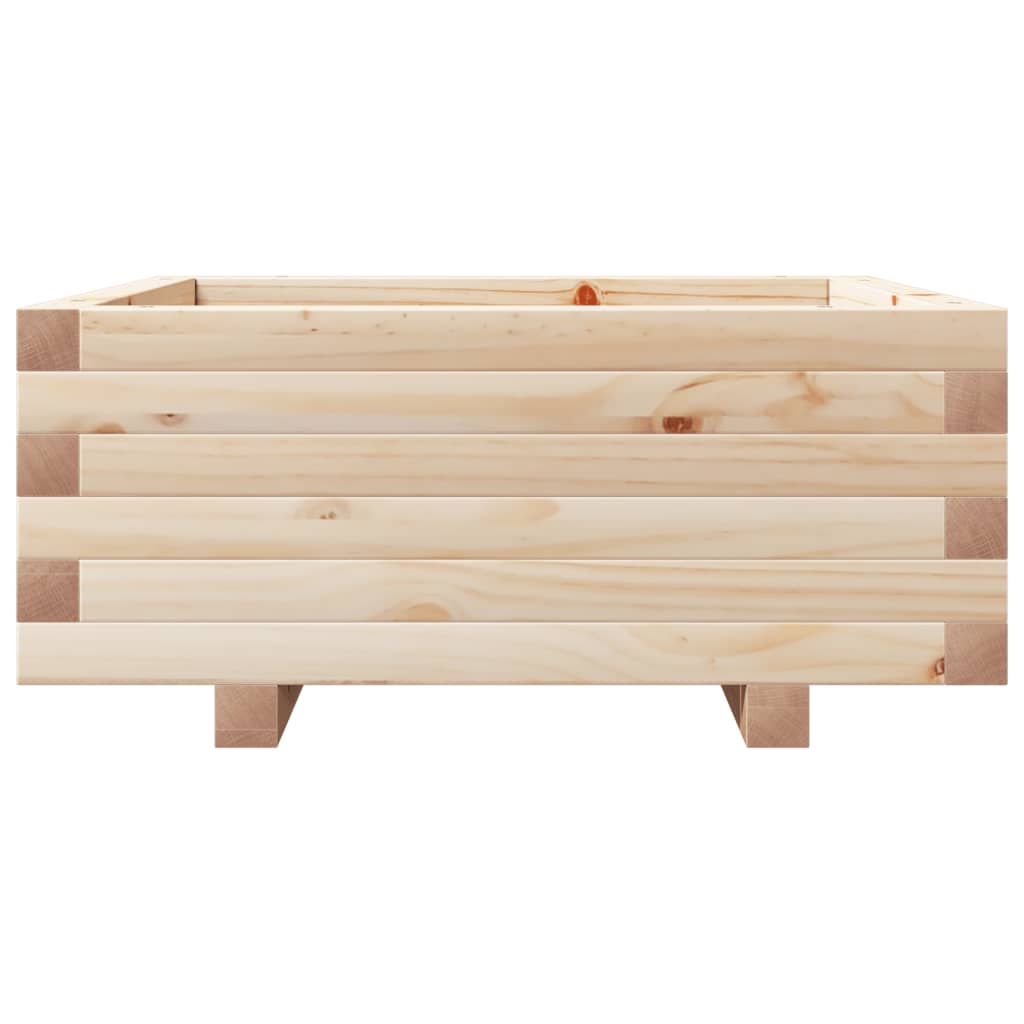 vidaXL Jardinera de madera maciza de pino 60x60x26,5 cm