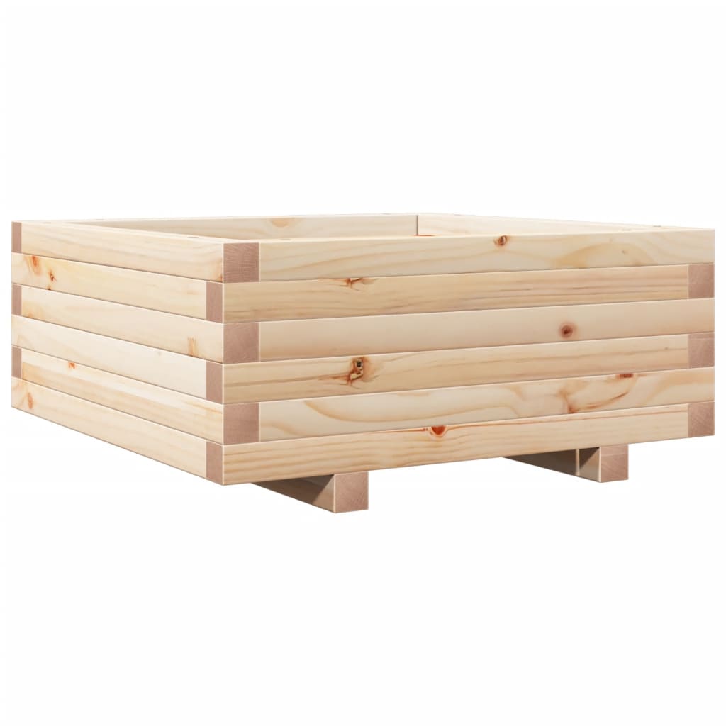 vidaXL Jardinera de madera maciza de pino 60x60x26,5 cm