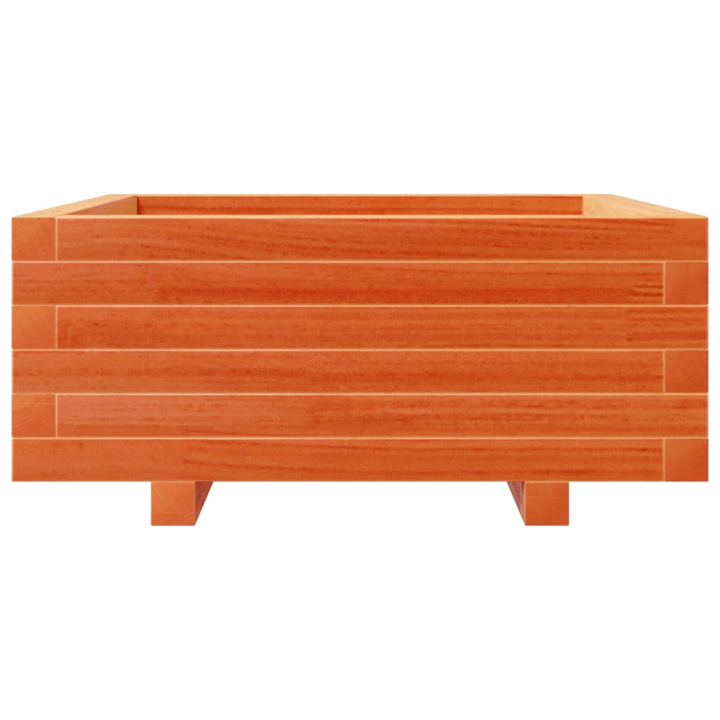 vidaXL Jardinera de madera maciza de pino marrón cera 60x60x26,5 cm