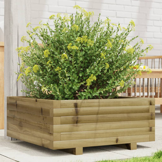 vidaXL Jardinera de madera de pino impregnada 60x60x26,5 cm