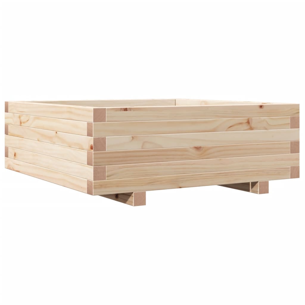 vidaXL Jardinera de madera maciza de pino 70x70x26,5 cm