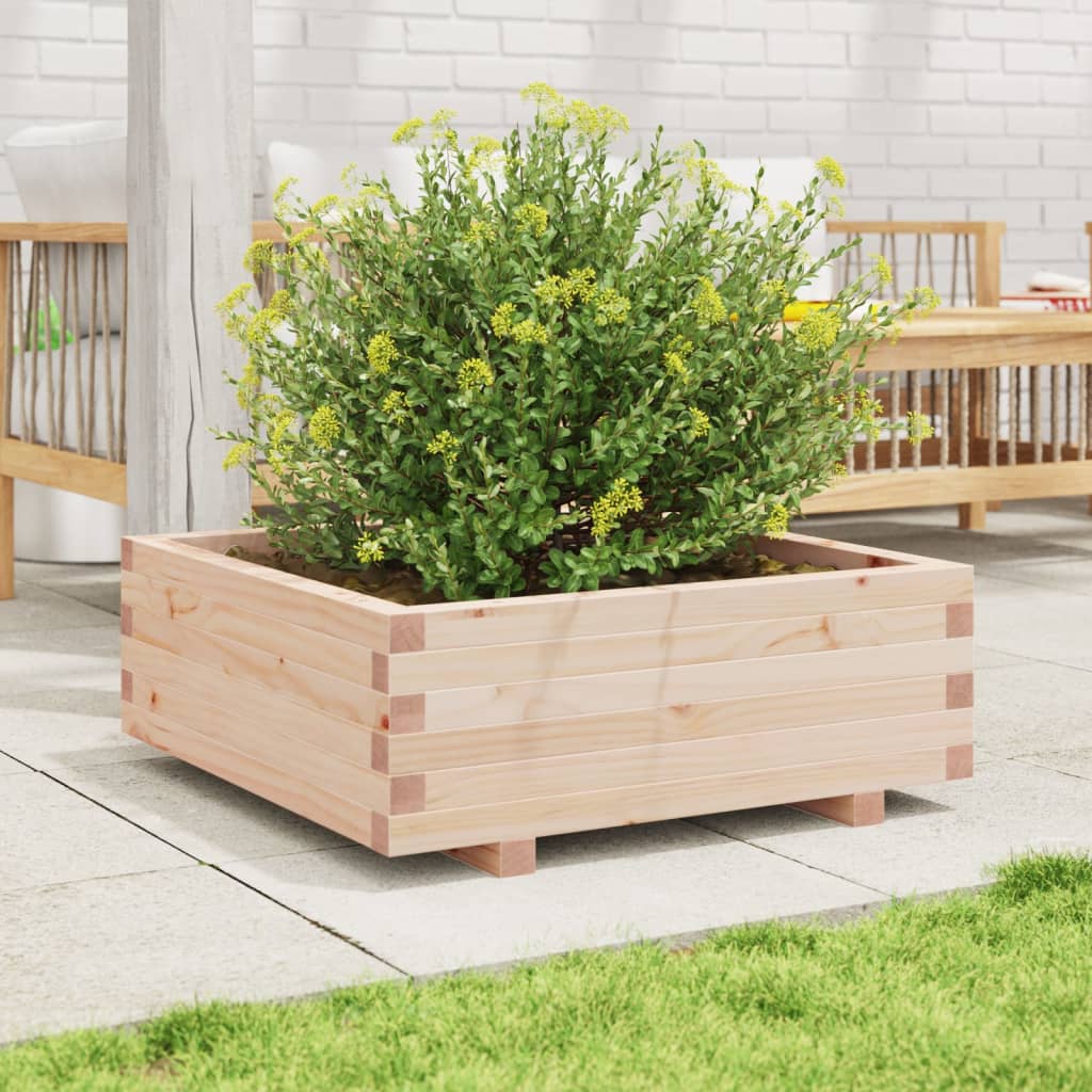 vidaXL Jardinera de madera maciza de pino 70x70x26,5 cm