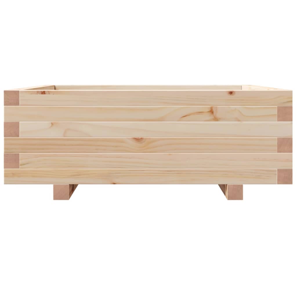 vidaXL Jardinera de madera maciza de pino 70x70x26,5 cm