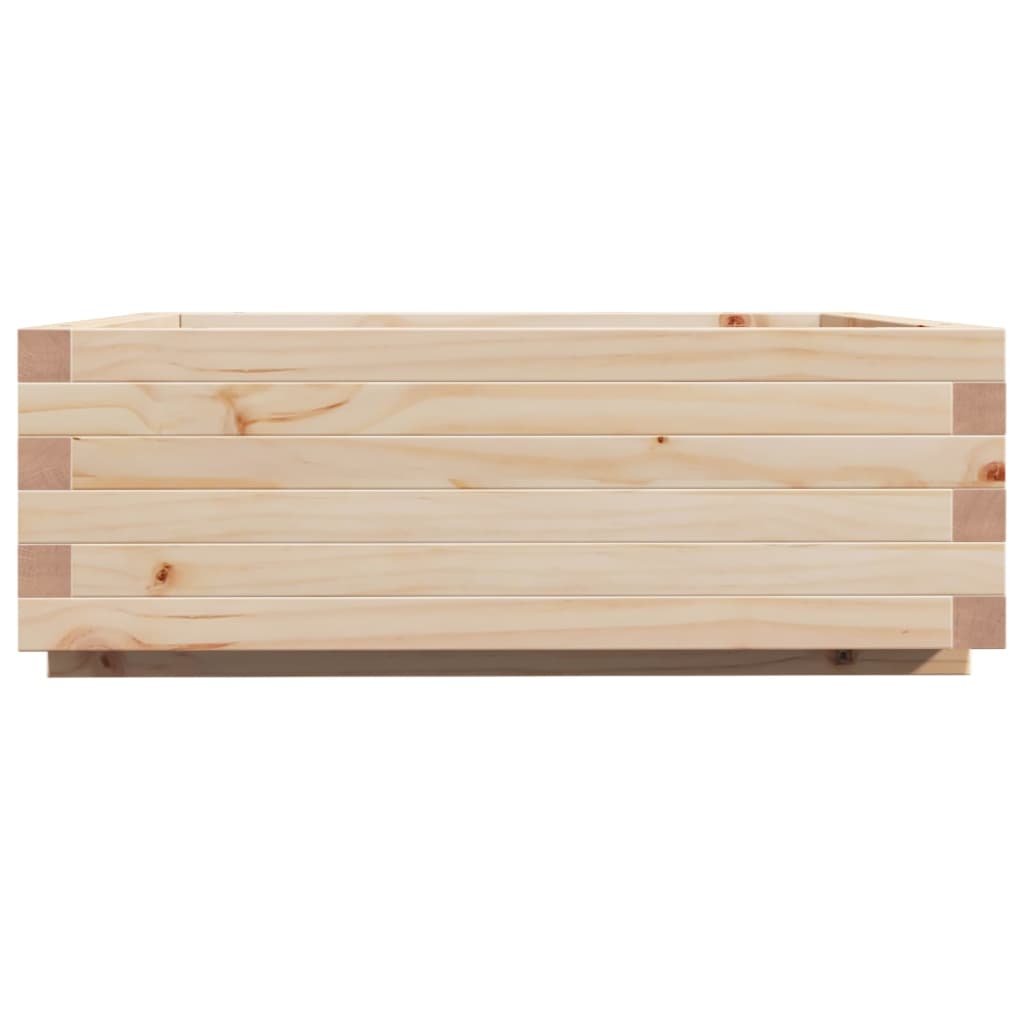 vidaXL Jardinera de madera maciza de pino 70x70x26,5 cm