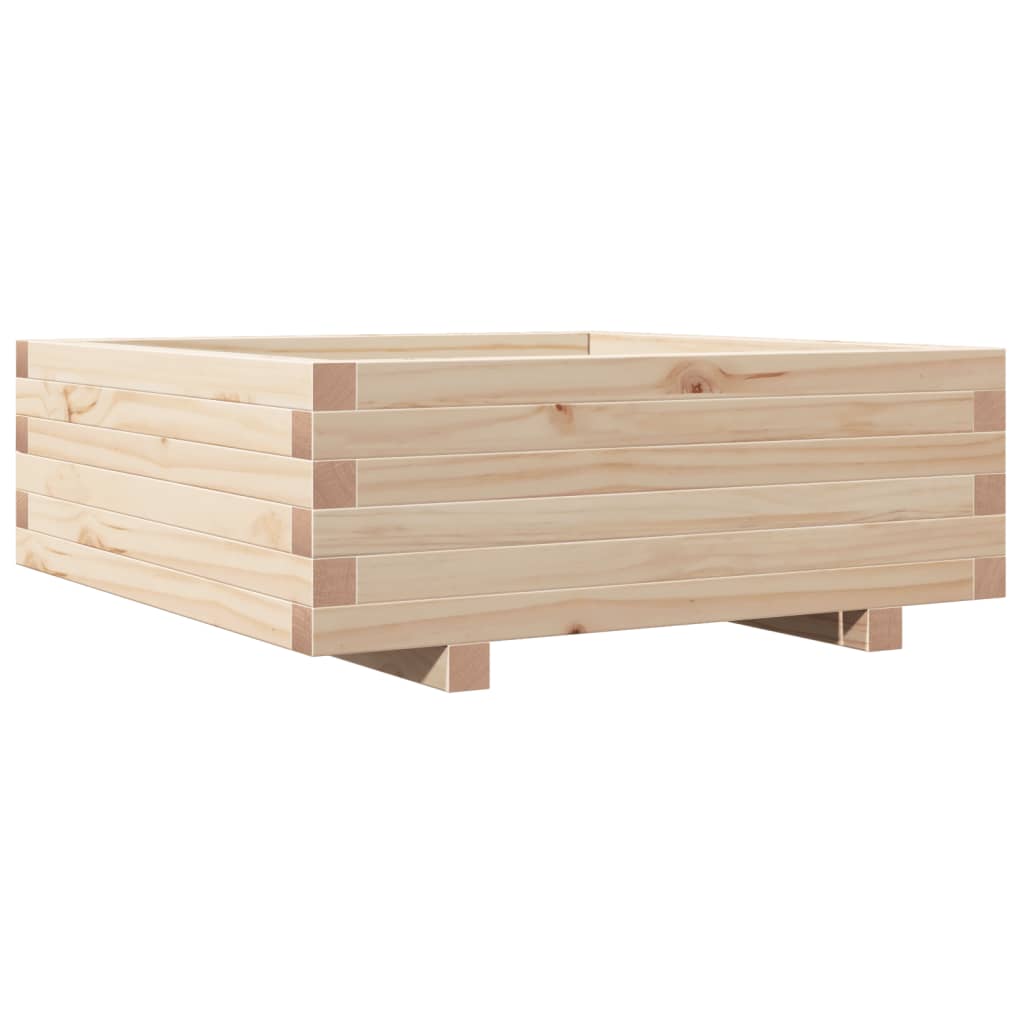 vidaXL Jardinera de madera maciza de pino 70x70x26,5 cm