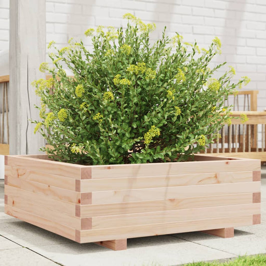 vidaXL Jardinera de madera maciza de pino 70x70x26,5 cm