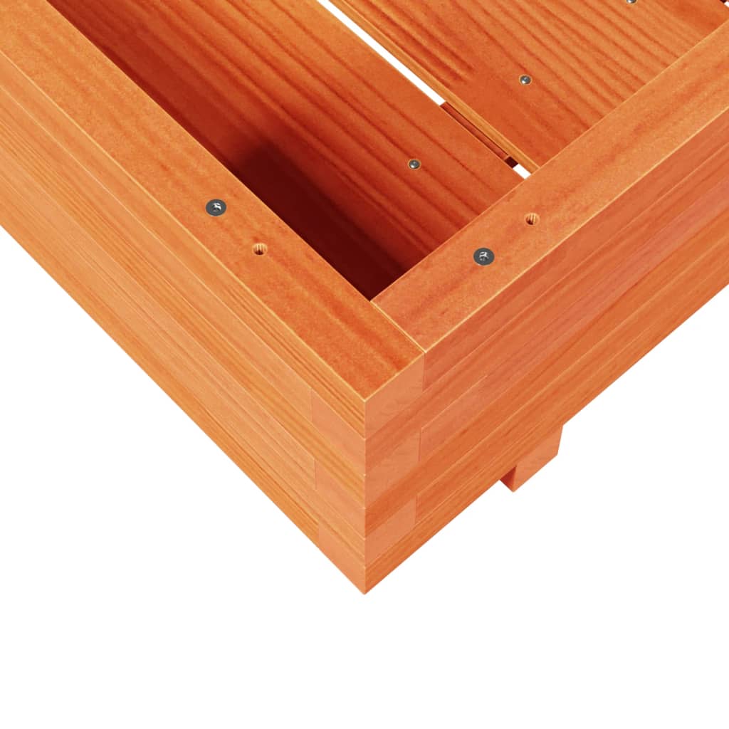 vidaXL Jardinera de madera maciza de pino marrón cera 70x70x26,5 cm