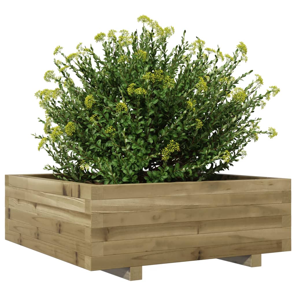 vidaXL Jardinera de madera de pino impregnada 70x70x26,5 cm