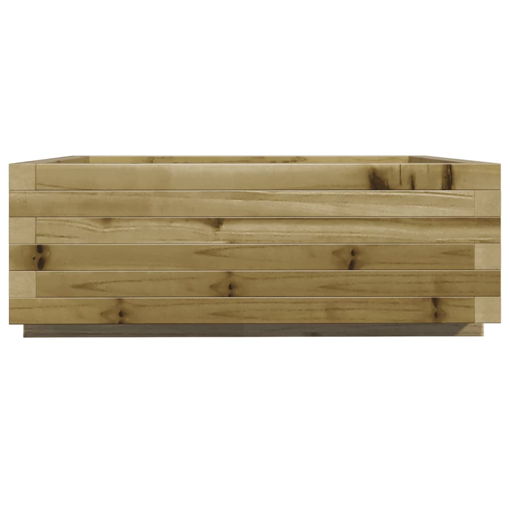 vidaXL Jardinera de madera de pino impregnada 70x70x26,5 cm