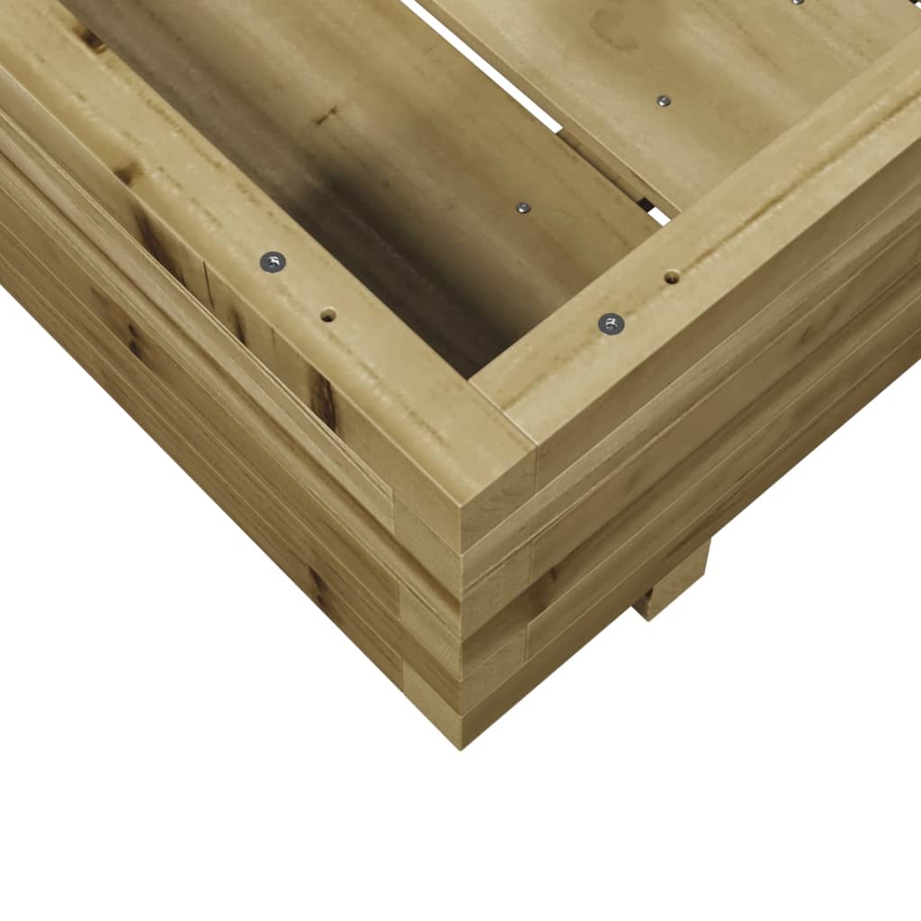 vidaXL Jardinera de madera de pino impregnada 70x70x26,5 cm