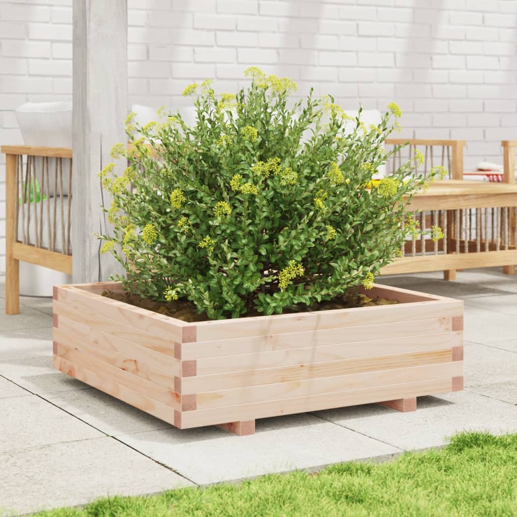 vidaXL Jardinera de madera maciza de pino 80x80x26,5 cm