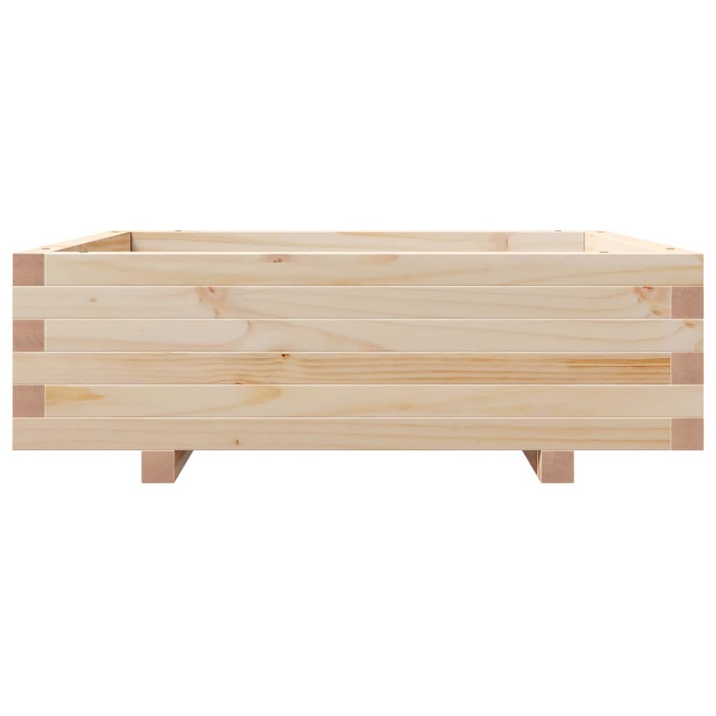 vidaXL Jardinera de madera maciza de pino 80x80x26,5 cm