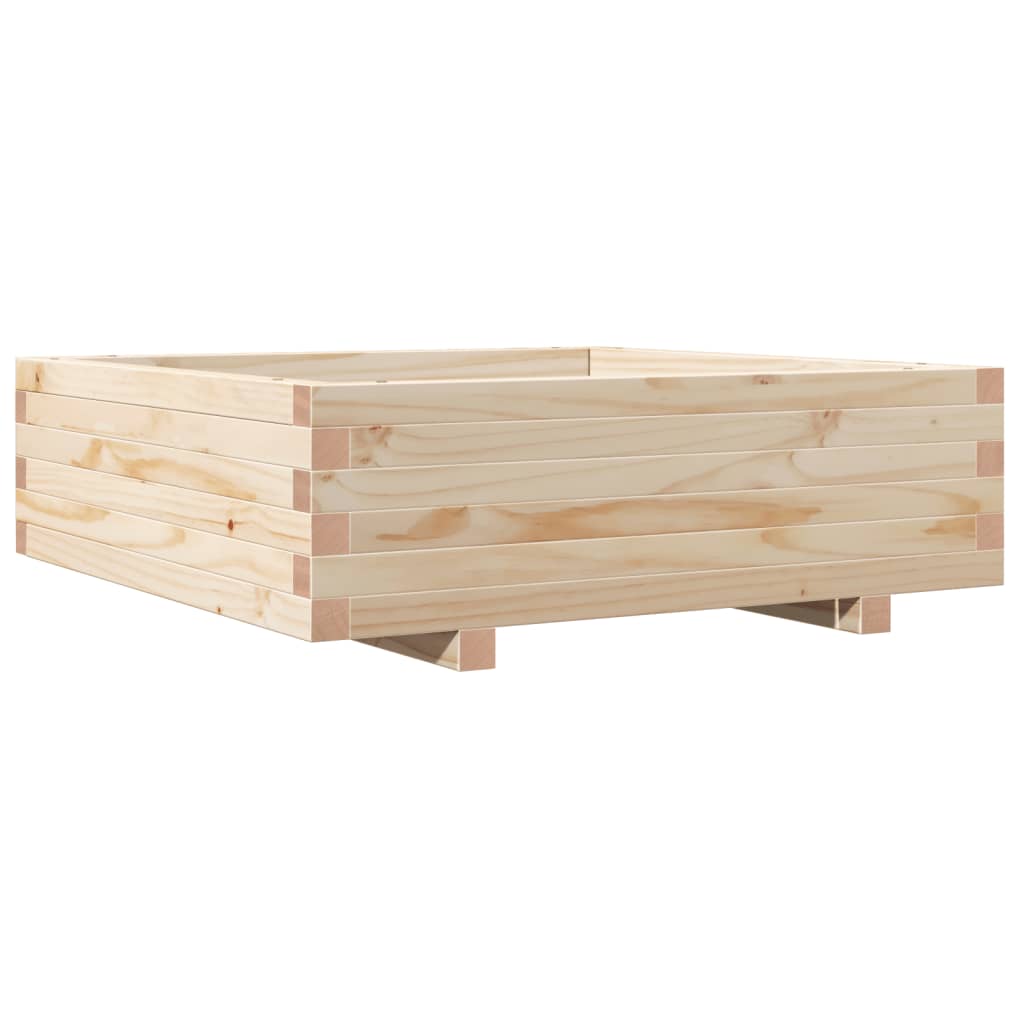 vidaXL Jardinera de madera maciza de pino 80x80x26,5 cm