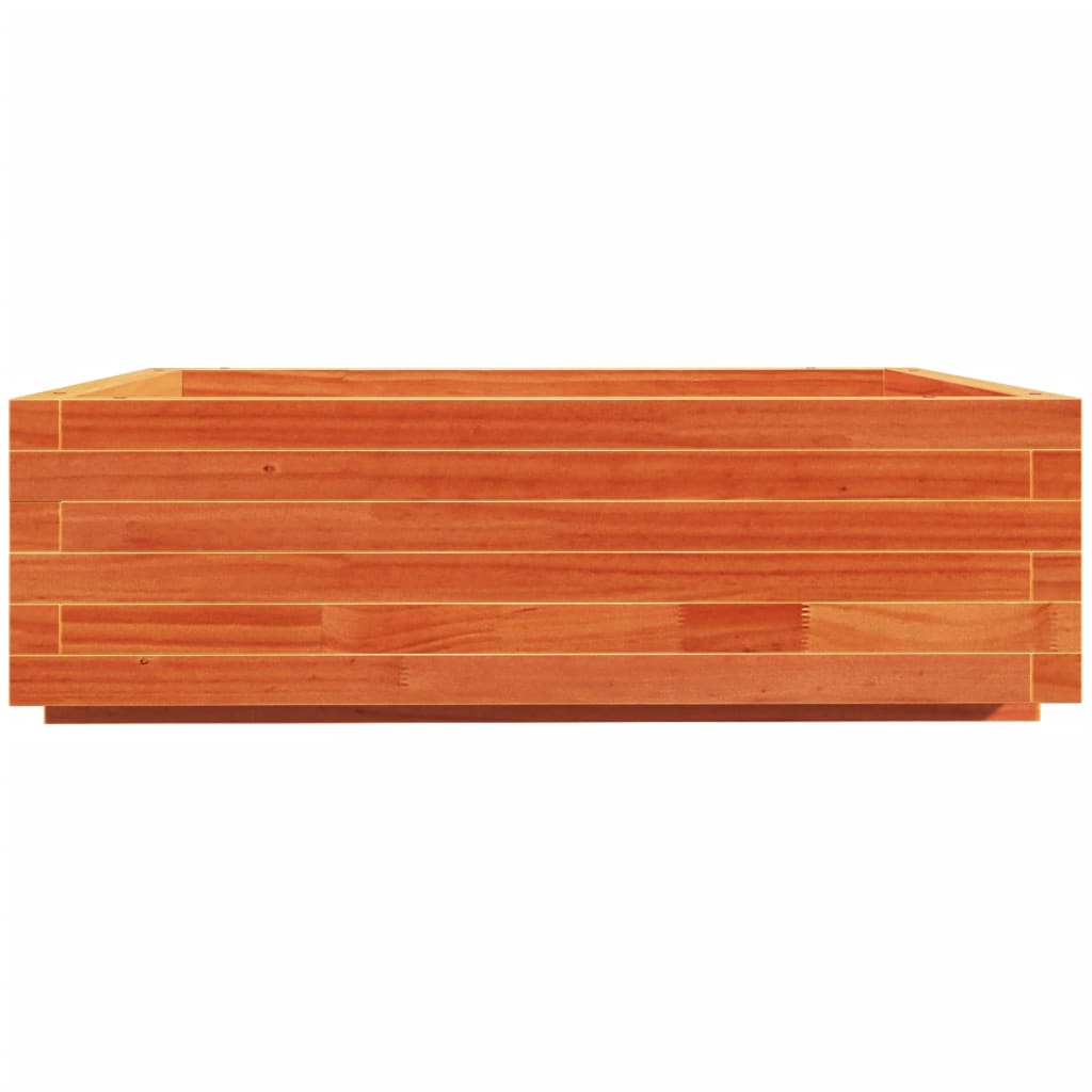 vidaXL Jardinera de madera maciza de pino marrón cera 80x80x26,5 cm