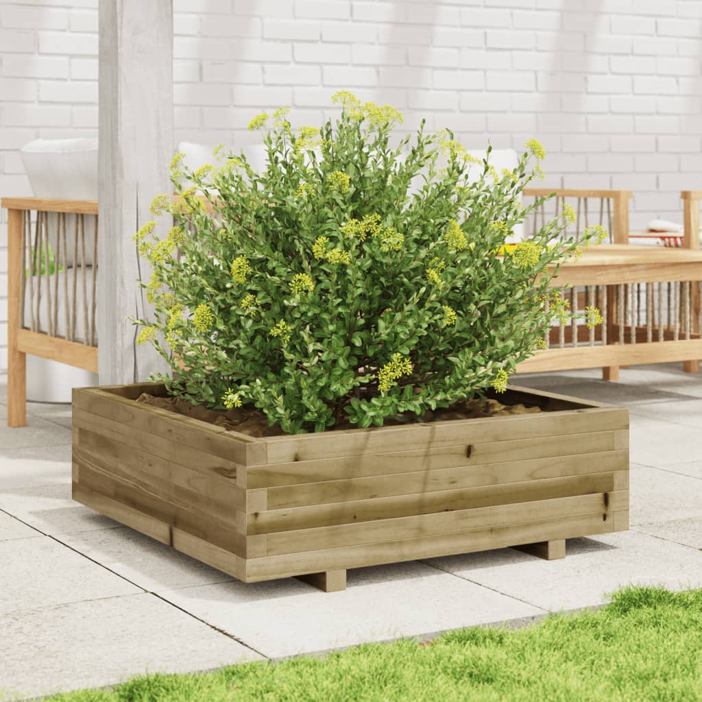 vidaXL Jardinera de madera de pino impregnada 80x80x26,5 cm