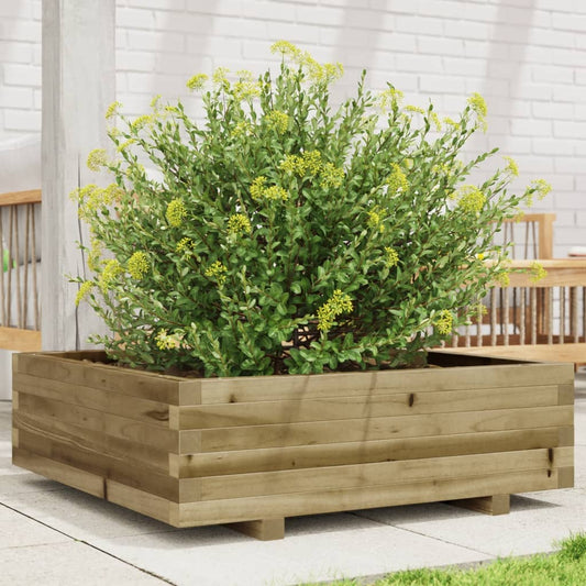 vidaXL Jardinera de madera de pino impregnada 80x80x26,5 cm