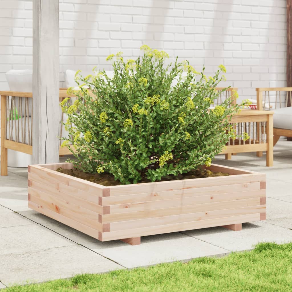 vidaXL Jardinera de madera maciza de pino 90x90x26,5 cm