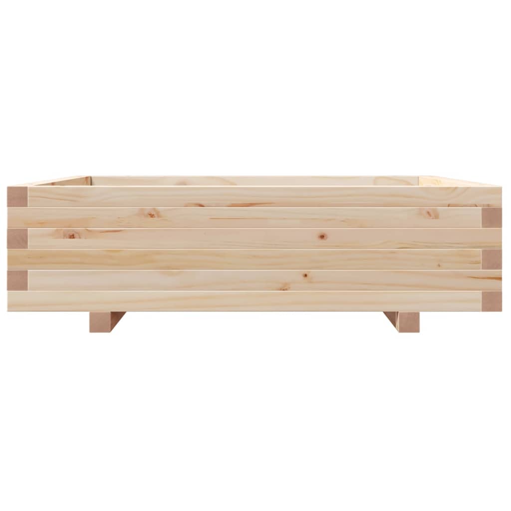 vidaXL Jardinera de madera maciza de pino 90x90x26,5 cm