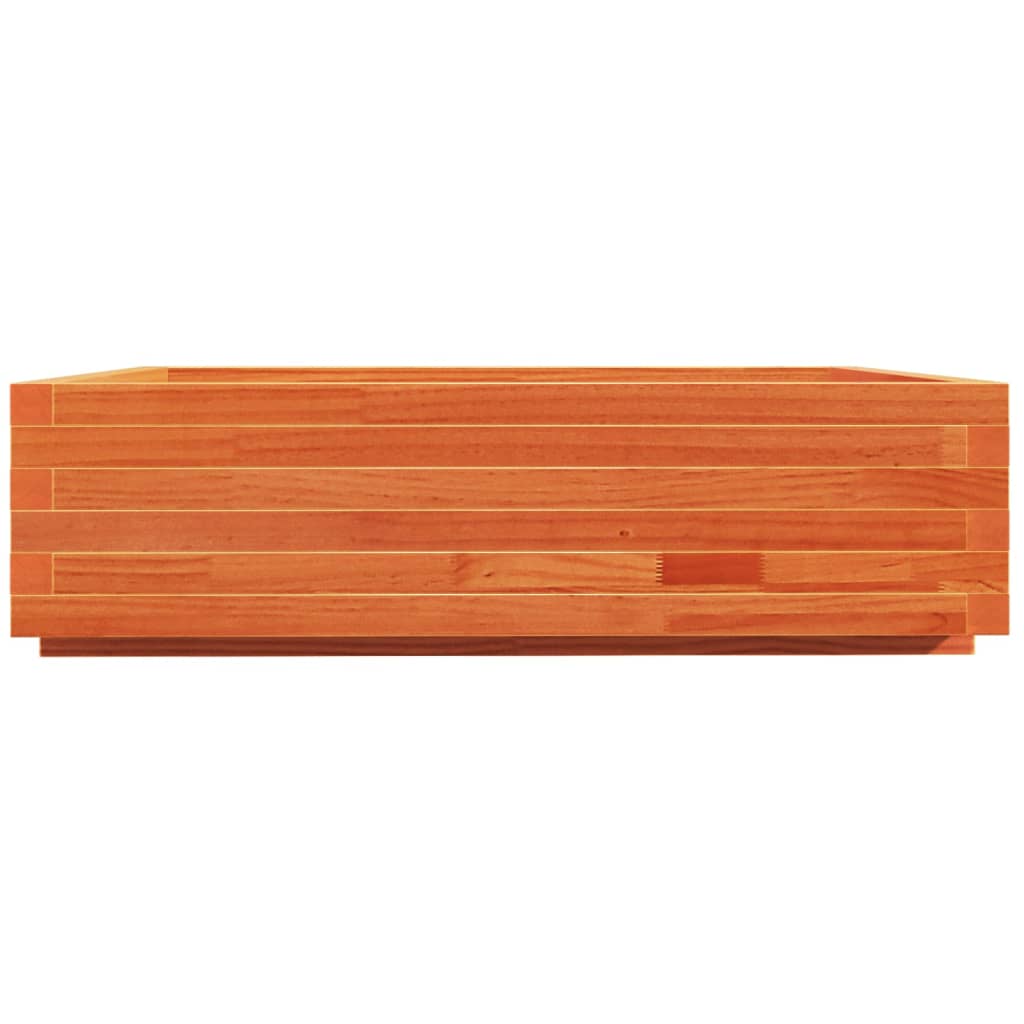 vidaXL Jardinera de madera maciza de pino marrón cera 90x90x26,5 cm