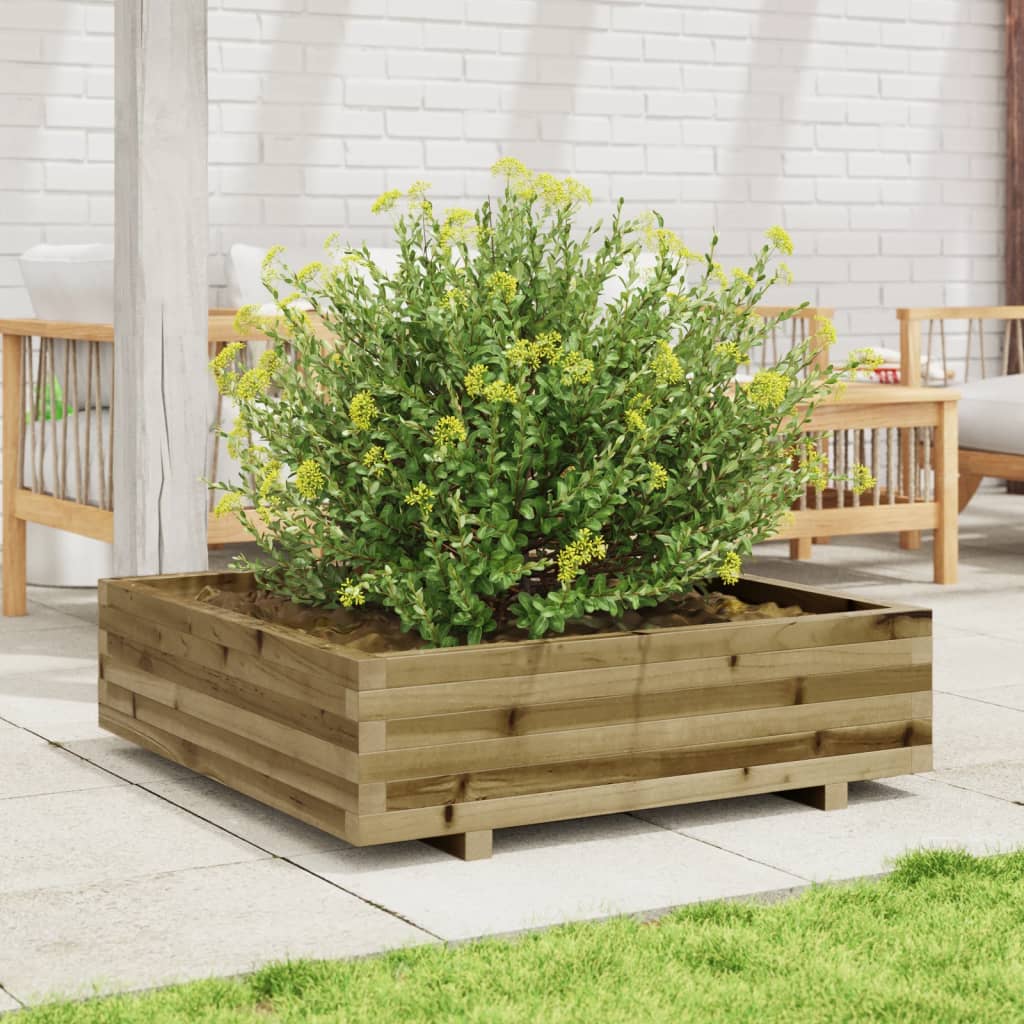 vidaXL Jardinera de madera de pino impregnada 90x90x26,5 cm