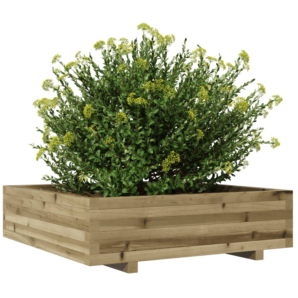 vidaXL Jardinera de madera de pino impregnada 90x90x26,5 cm