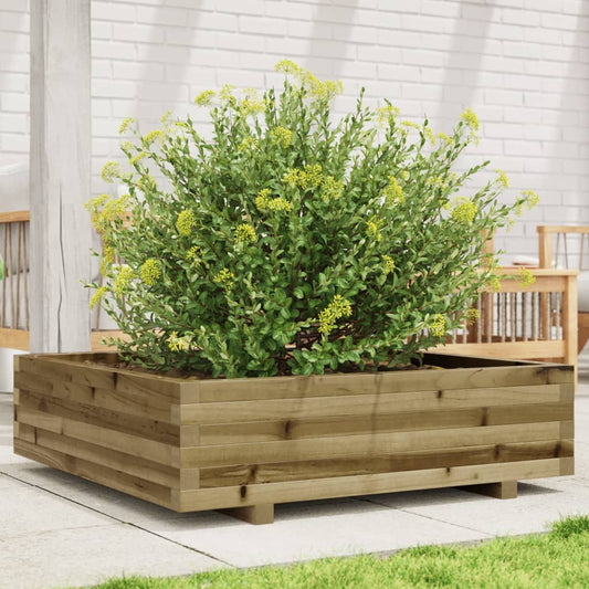 vidaXL Jardinera de madera de pino impregnada 90x90x26,5 cm