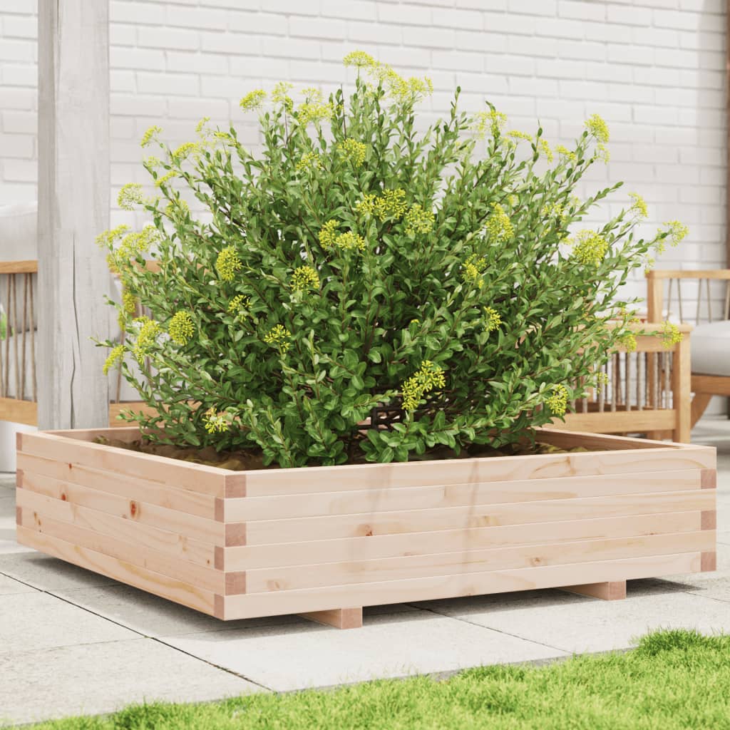 vidaXL Jardinera madera maciza de pino 100x100x26,5 cm