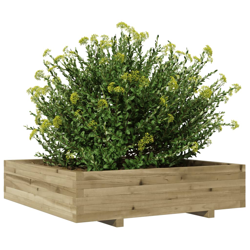 vidaXL Jardinera de madera de pino impregnada 100x100x26,5 cm