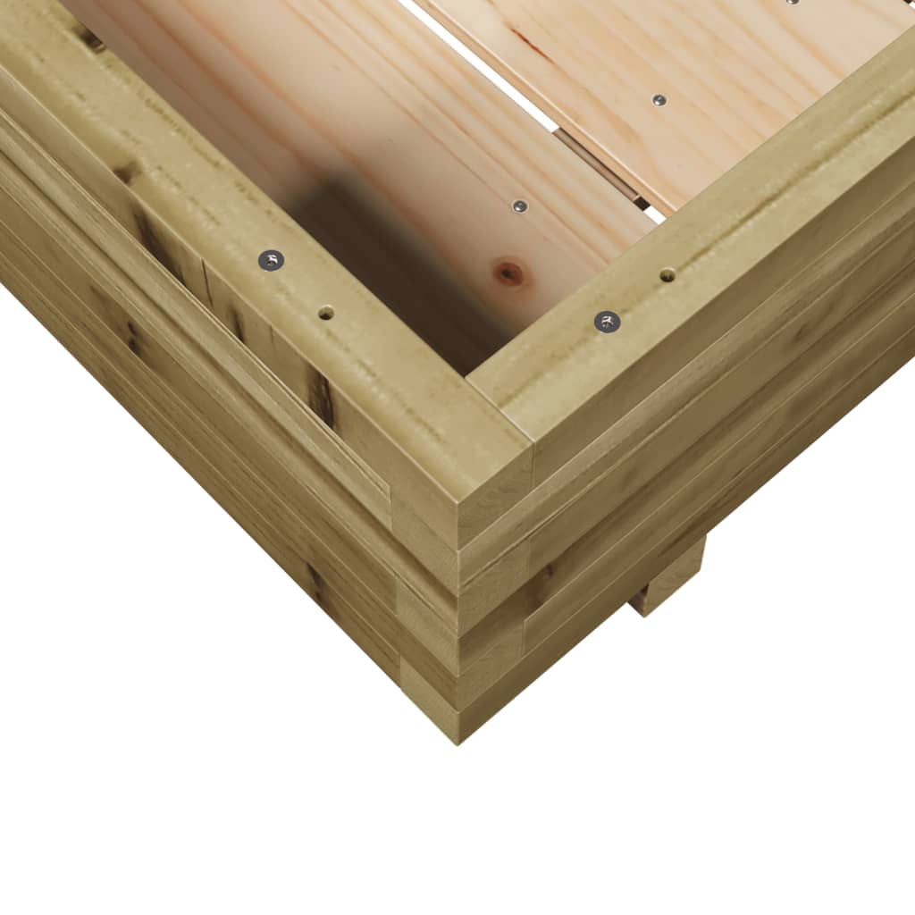 vidaXL Jardinera de madera de pino impregnada 100x100x26,5 cm