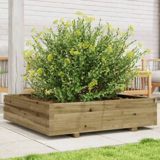 vidaXL Jardinera de madera de pino impregnada 100x100x26,5 cm