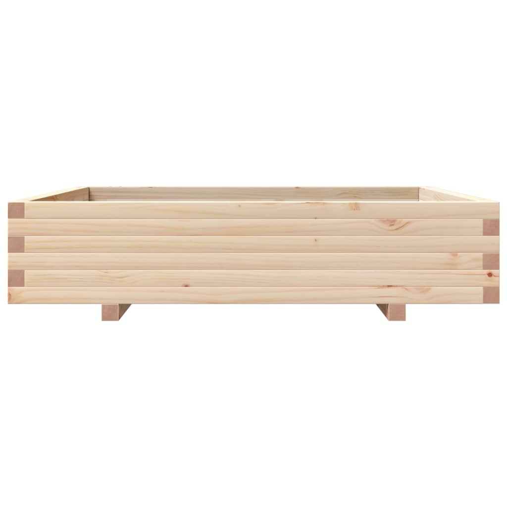 vidaXL Jardinera de madera maciza de pino 110x110x26,5 cm