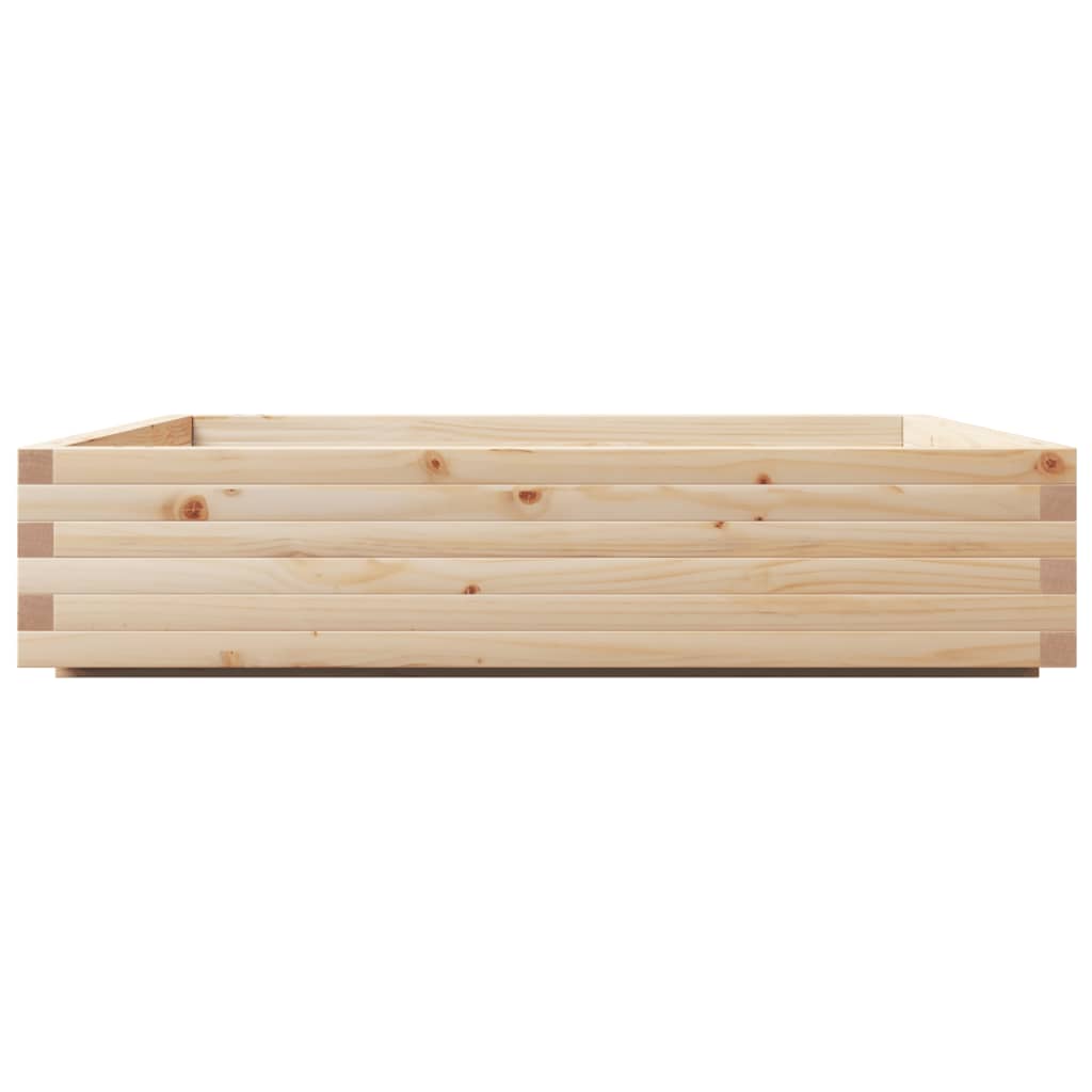 vidaXL Jardinera de madera maciza de pino 110x110x26,5 cm