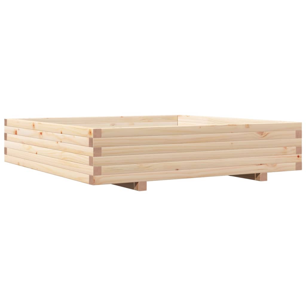 vidaXL Jardinera de madera maciza de pino 110x110x26,5 cm