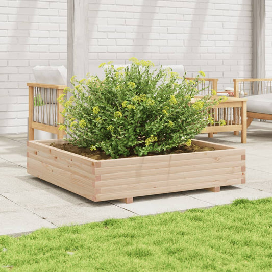 vidaXL Jardinera de madera maciza de pino 110x110x26,5 cm