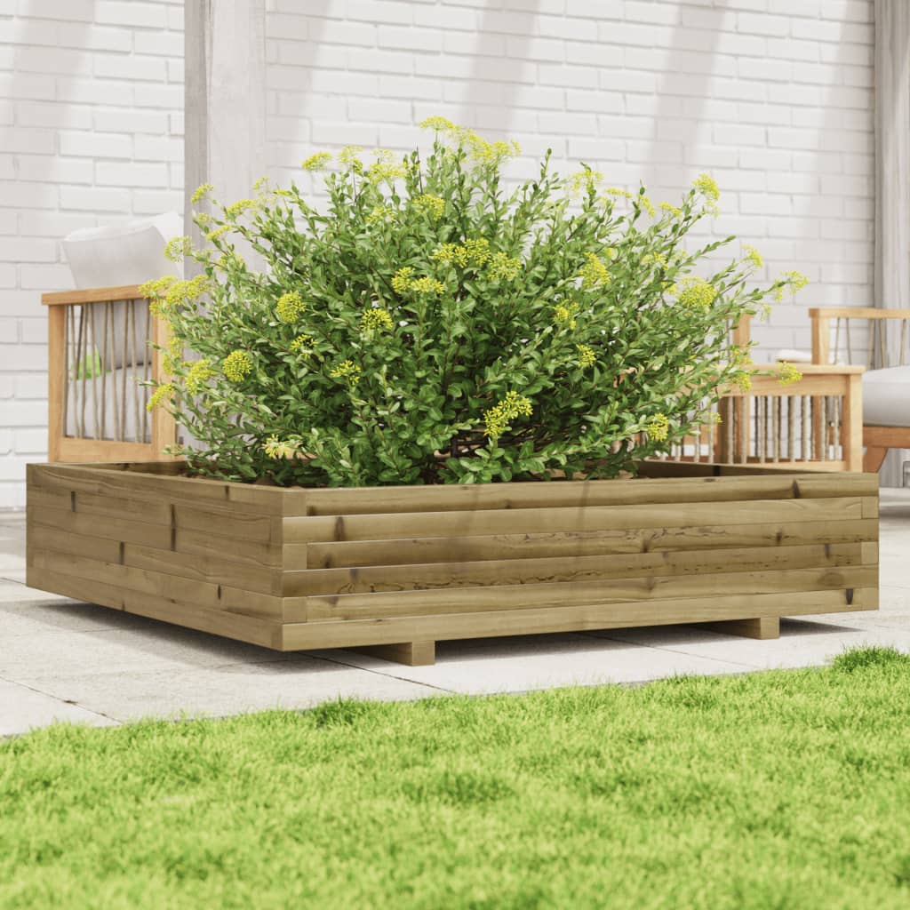 vidaXL Jardinera madera de pino impregnada 110x110x26,5 cm