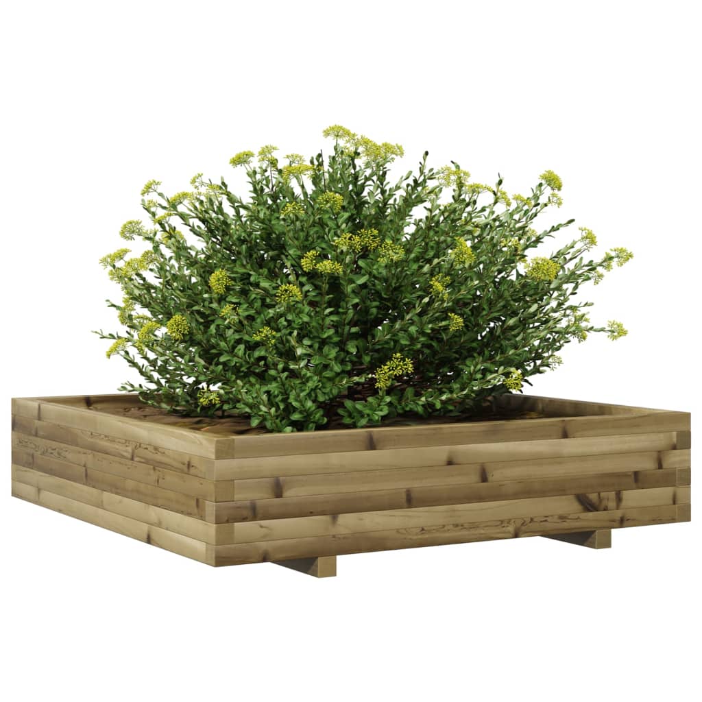 vidaXL Jardinera madera de pino impregnada 110x110x26,5 cm